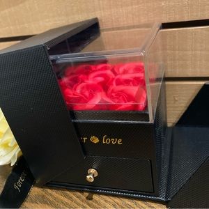 Forever Love Red Roses and Jewelry Gift Box